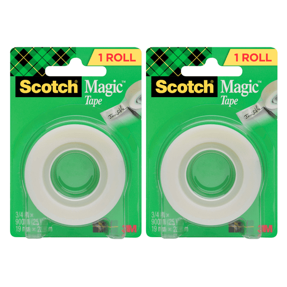 Scotch Magic Tape Rolls [Invisible Matte Finish]: 3/4 in. x 1000 in. (Translucent) [2-pack]