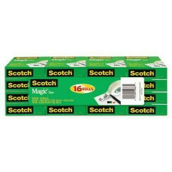 Scotch Magic Tape Value Pack, 1" Core, 0.75" x 83.33 ft, Clear, 16/Pack (810K16)