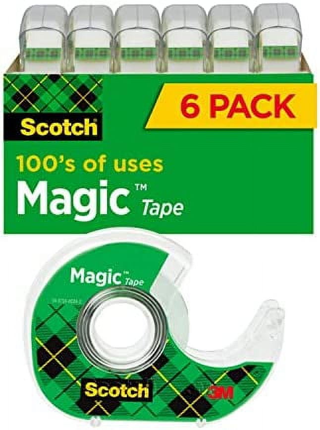 Scotch Magic Tape, with Dispensers, 3/4 x 650", 6 Count