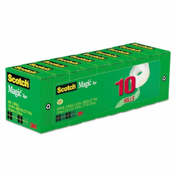 Scotch Magic Transparent Tape 3/4" x 1,296", 10 Count