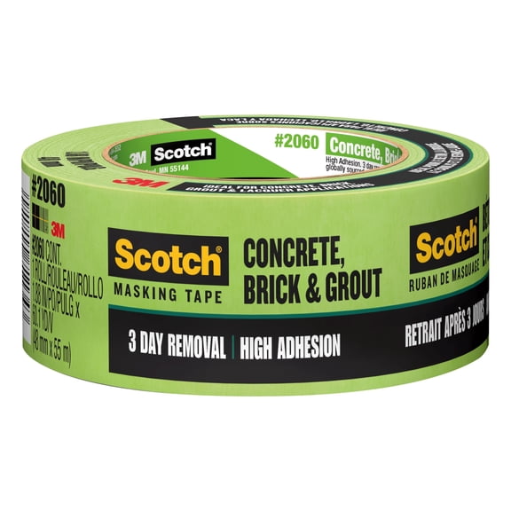 Scotch Masking Tape for Hard-to-Stick Surfaces 2060-48A-BK Green, 48 mm x 55 m, 24 per case Bulk
