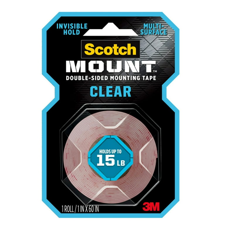 Scotch Clear Mounting Tape, 1 in. x 60 in.