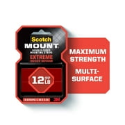 Scotch-Mount Extreme Double-Sided Mounting Strips, Black, Plastic, 1 in x 3 in, 8 Strips