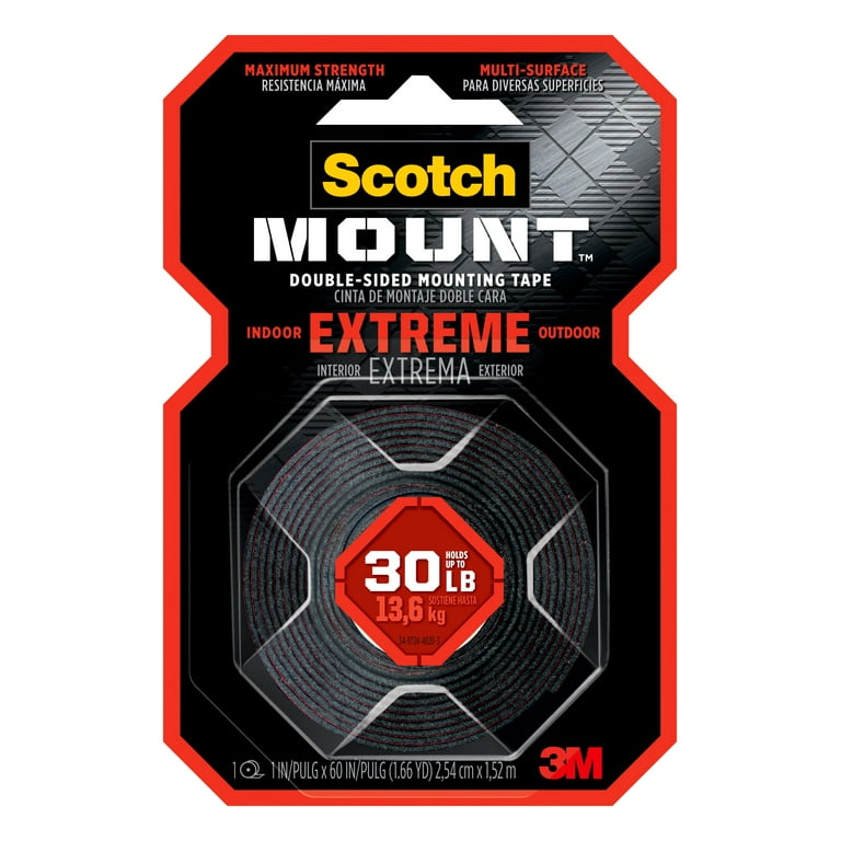 Scotch Foam Mounting Double-Sided Tape, Permanent, Holds Up to 2