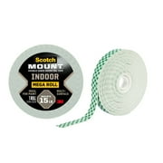 Scotch Mount Indoor Double-Sided Mounting Tape, White, 0.75 x 350 in, 1 Roll