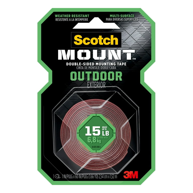 Scotch 411P Outdoor Mounting Double Sided Tape, 1 x 60,Black – Toolbox  Supply