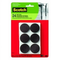 Scotch Mounting, Fastening and Surface Protection Felt Pads Round, 1.5 in. Diameter, 24 pcs Brown