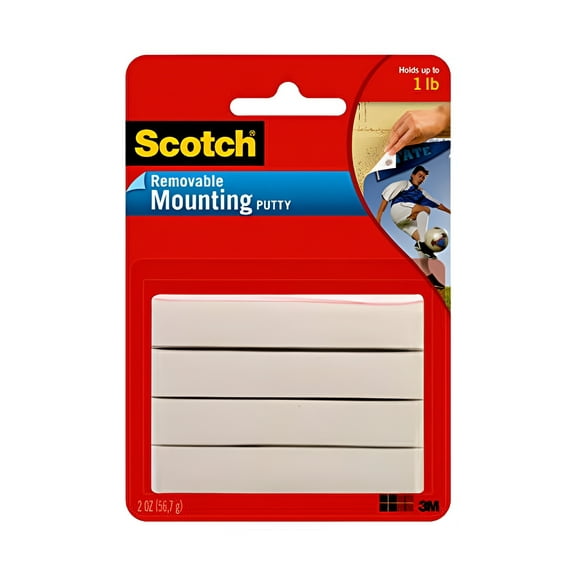 Scotch Removable Mounting Putty, 2 oz, Colors May Vary