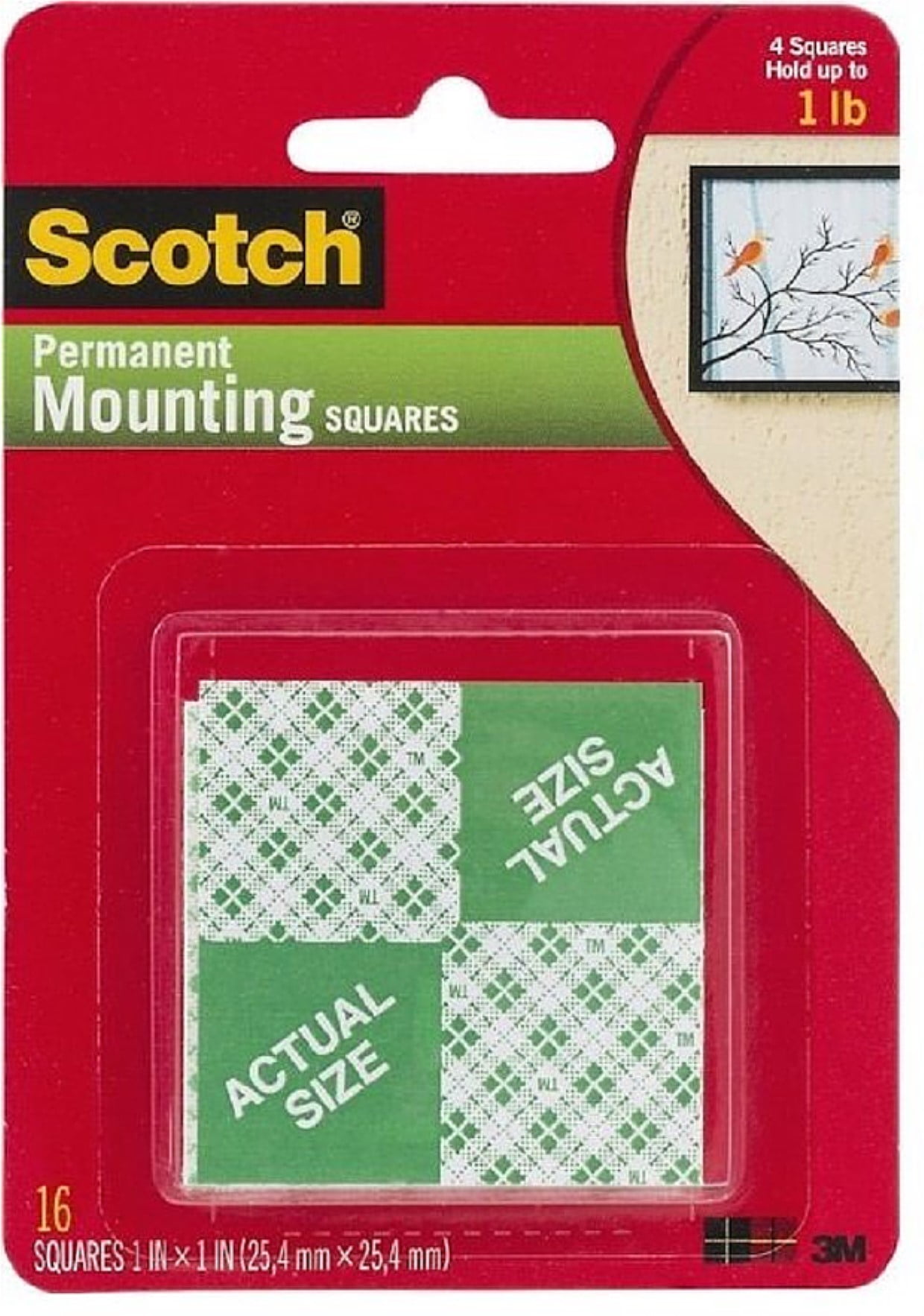 Scotch Mounting Squares 16 ea (Pack of 3)