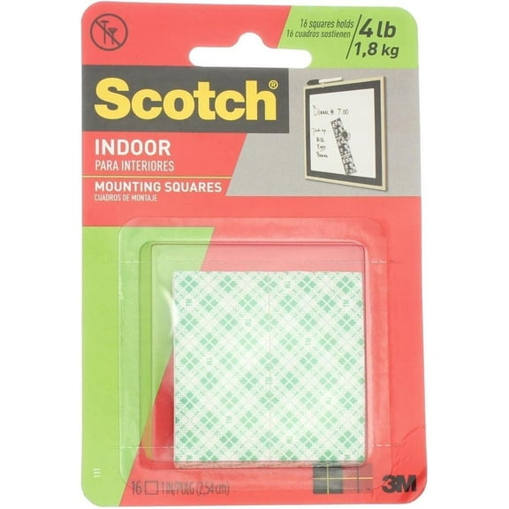 3M Scotch Mounting Squares - Double-Sided Adhesive - Multicolor