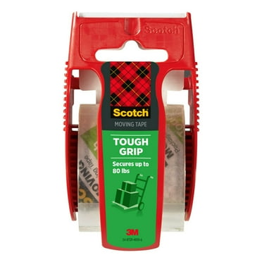 (2 pack) Scotch Tough Grip Moving Packaging Tape, Clear, 1.88 in x 925 in, 1 Roll