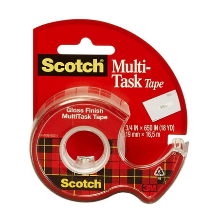 Scotch Multi-Task Tape, Clear, 3/4 in. x 650 in., 1 Dispenser