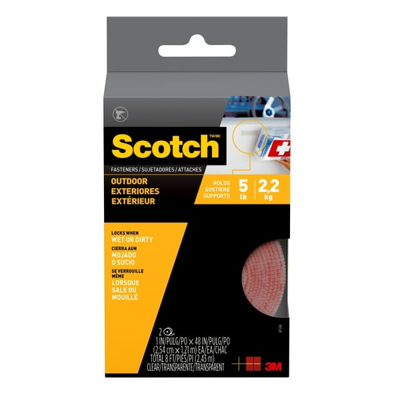 Scotch Outdoor Fasteners, 1 in x 4 ft, 1 Set of Fasteners