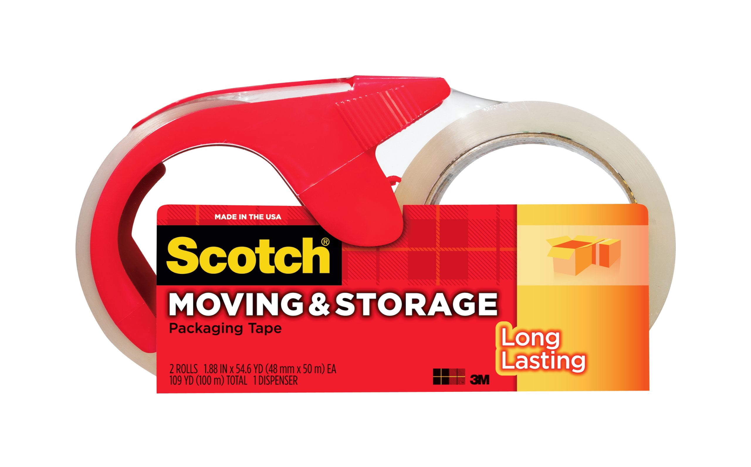 Scotch Packaging Tape, 1.88 x 54.6 Yards, Clear, 2 Pack 8045-2
