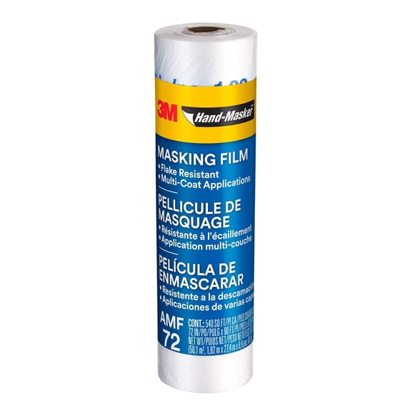 Scotch Painter's Tape AMF72 3M Hand-Masker Advanced Masking Film, 72" Width, 12 Rolls