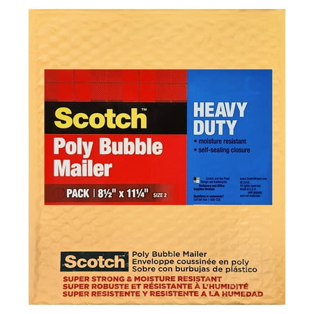 Scotch Plastic Bubble Mailer, 8.5 in. x 11 in., Yellow, 1/Pack