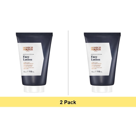 Scotch Porter Defend Face Lotion for Men Daily Facial Moisturizer 4 oz. - 2 Pack