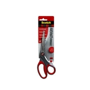 Scotch Precision Stainless Steel Crafting Scissors, 8", Pointed, Red & Gray