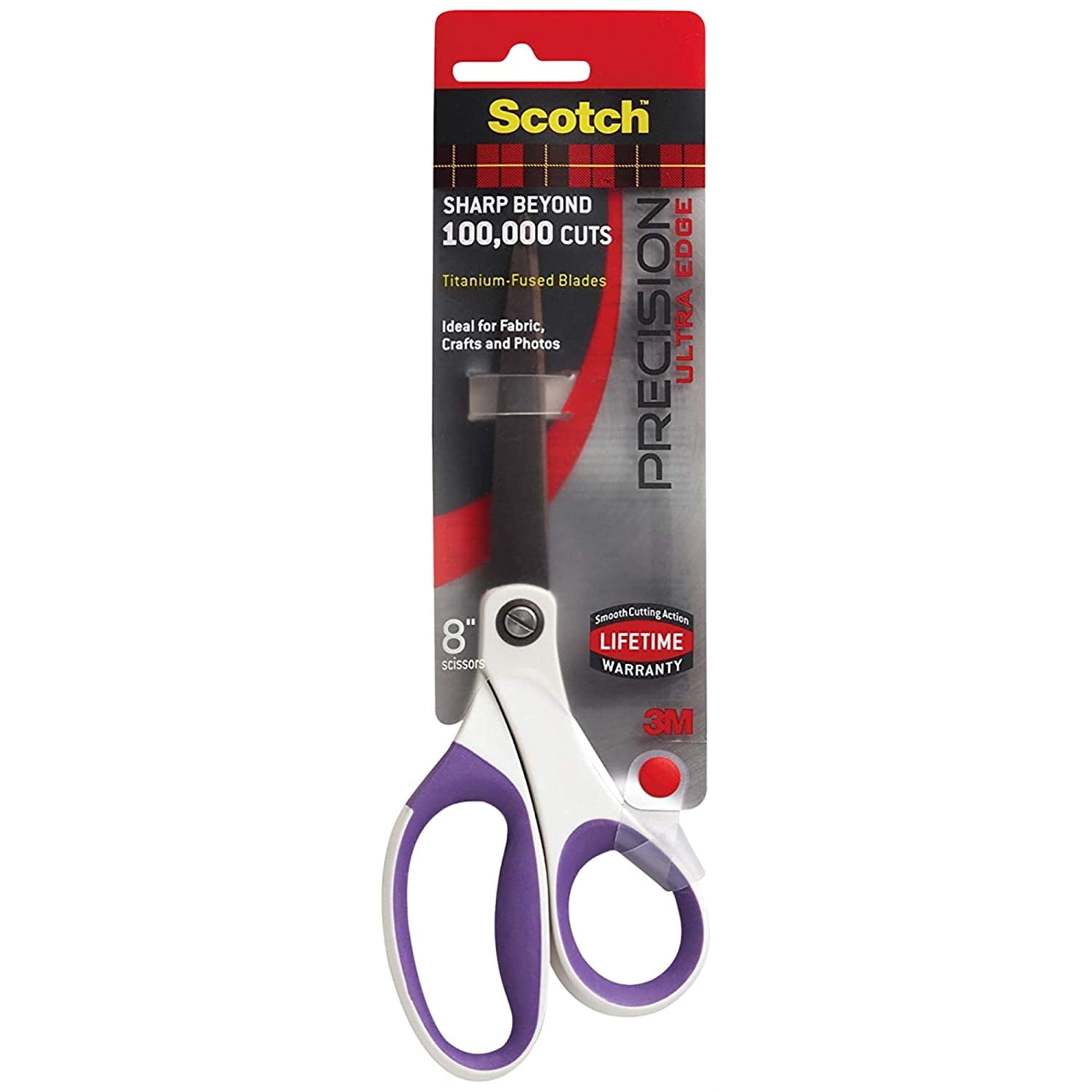 Scotch Precision UltraEdge Titanium Scissors, Pointed Tip, 8 Inch
