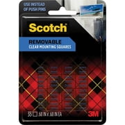 Scotch Removable Clear Mounting Squares, .68" x .68" Squares, 35 Total