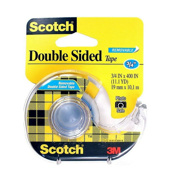 Scotch Removable Double-Sided Tape 3/4" X 11.11 yds., 4 Roll (4PK-667)