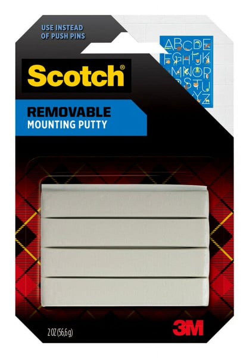 Scotch Removable Adhesive Putty – 2 Oz, Nontoxic, 2-Count, For Photos & Posters