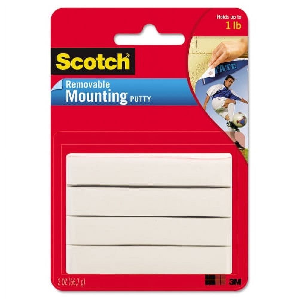 Scotch Removable Mounting Putty Hardware Adhesive 2 oz. for Film, Paper