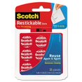 Scotch Restickable Dots, 7/8in, 18 Count, Clear DoubleSided Mounting