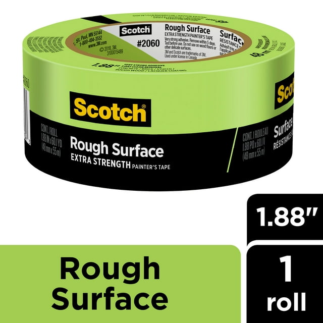 Scotch Rough Surface Painters Tape, Green, 1.88 inches x 60.1 yards, 1 Roll