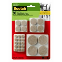 Scotch™ Round Felt Pads, Multi Pack, Beige, 78/pack