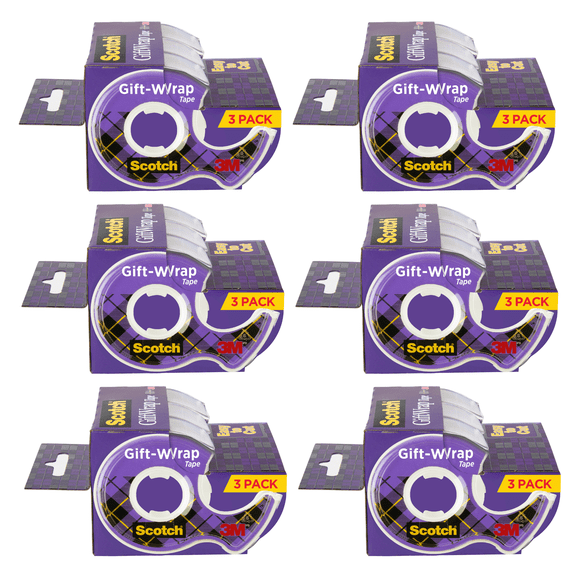Scotch Satin-Finish GiftWrap Tape: 3/4 in. x 25 ft. (Translucent) [18-pack]