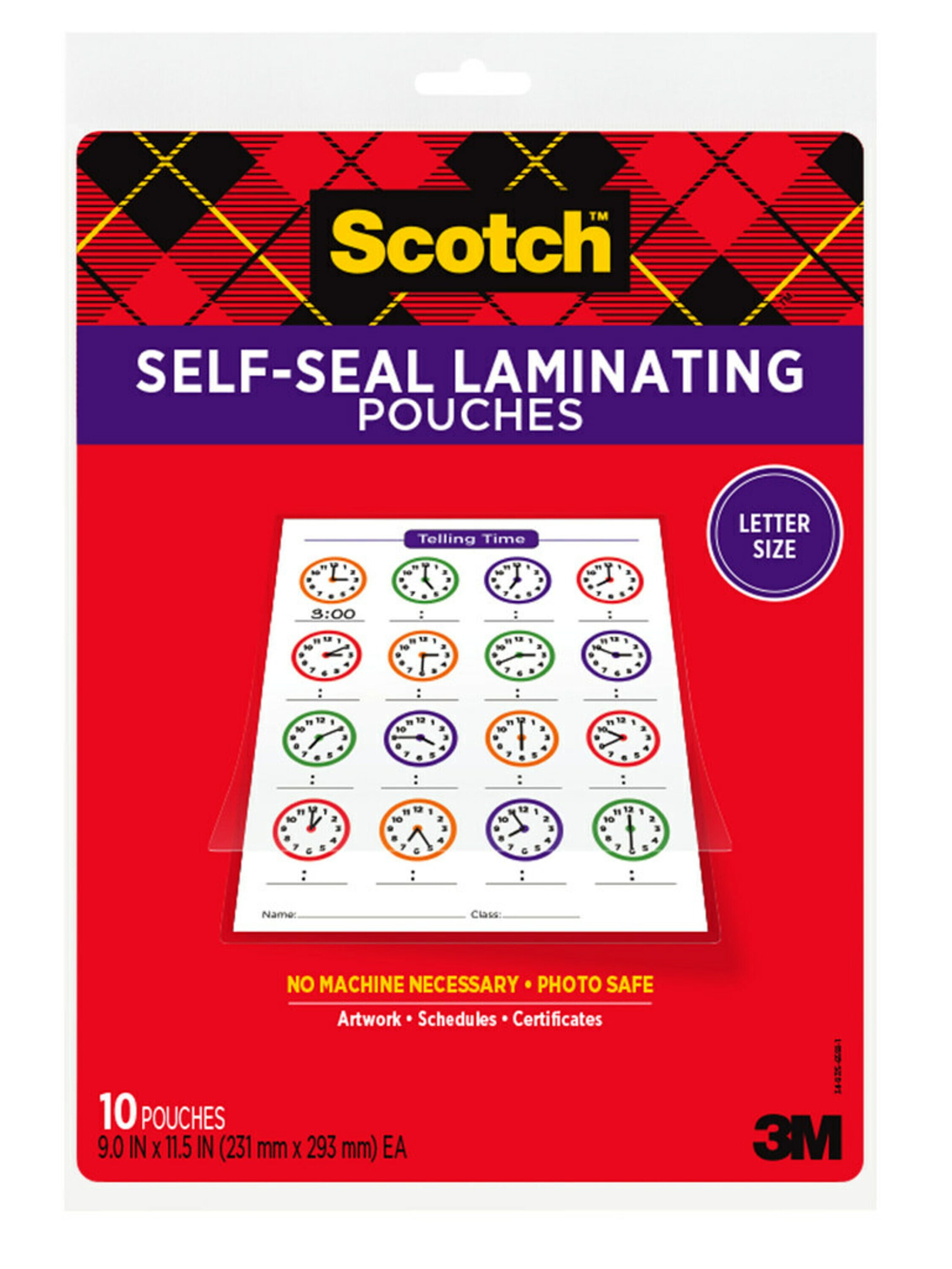 GBC Self Sealing Laminating Sheets, Single-Sided, Letter Size, 3 mil, 10  Pack, Laminating Pouches for Letter, Legal, Cards & More