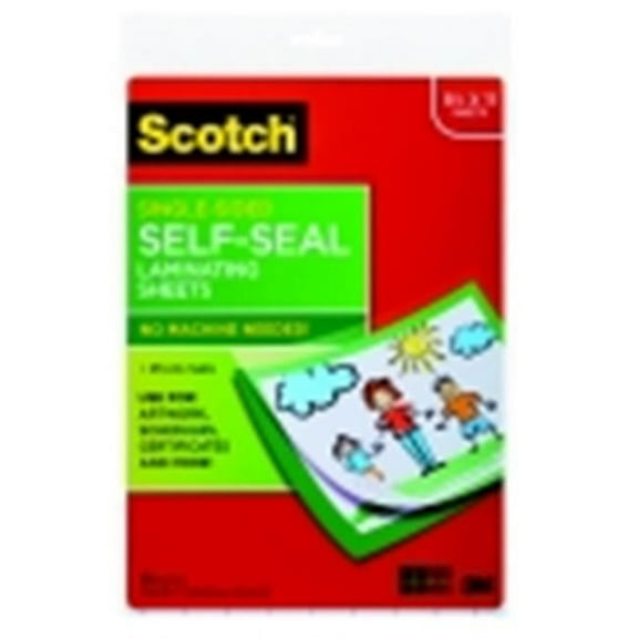 Scotch Self-Seal Single-Sided Laminating Sheet - Letter Size, Pack 10