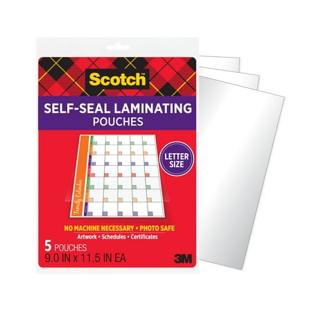 Scotch Self-Sealing Laminating Pouches, 25 Count, 9" x 11.5"