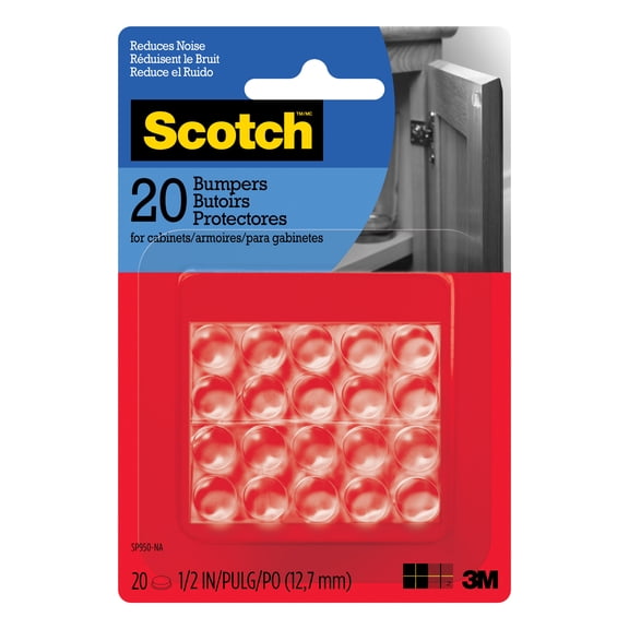 Scotch Self-Stick Rubber Pads SP950-NA, Clear, 1/2 in, 20/pk