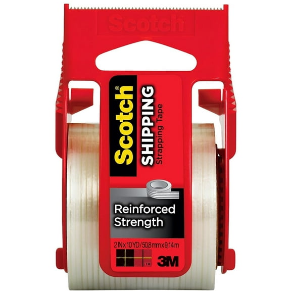 Scotch Shipping Strapping Tape & Dispenser 2" x 10yds 1 ea (Pack of 2)