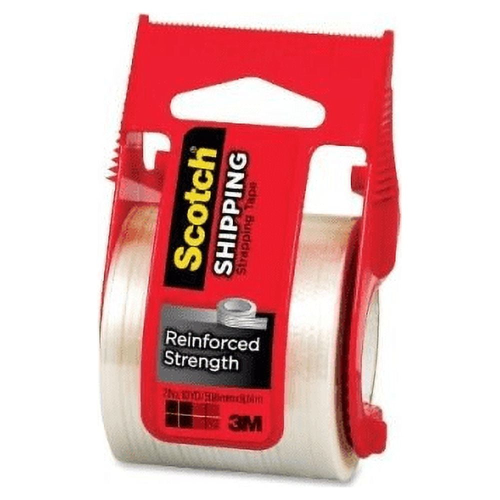 Scotch Shipping Strapping Tape & Dispenser 2" x 10yds 1 ea (Pack of 4)