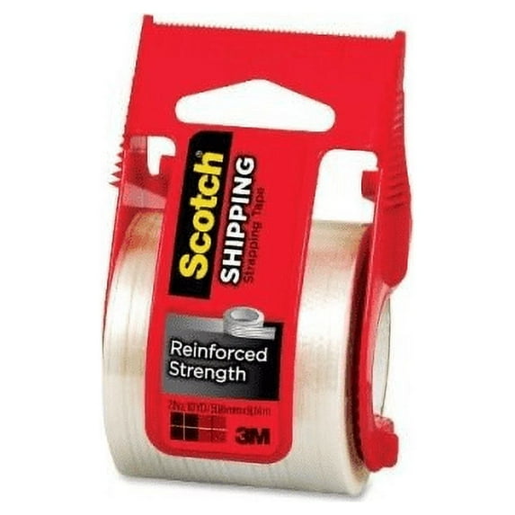 Scotch Shipping Strapping Tape & Dispenser 2" x 10yds 1 ea (Pack of 4)