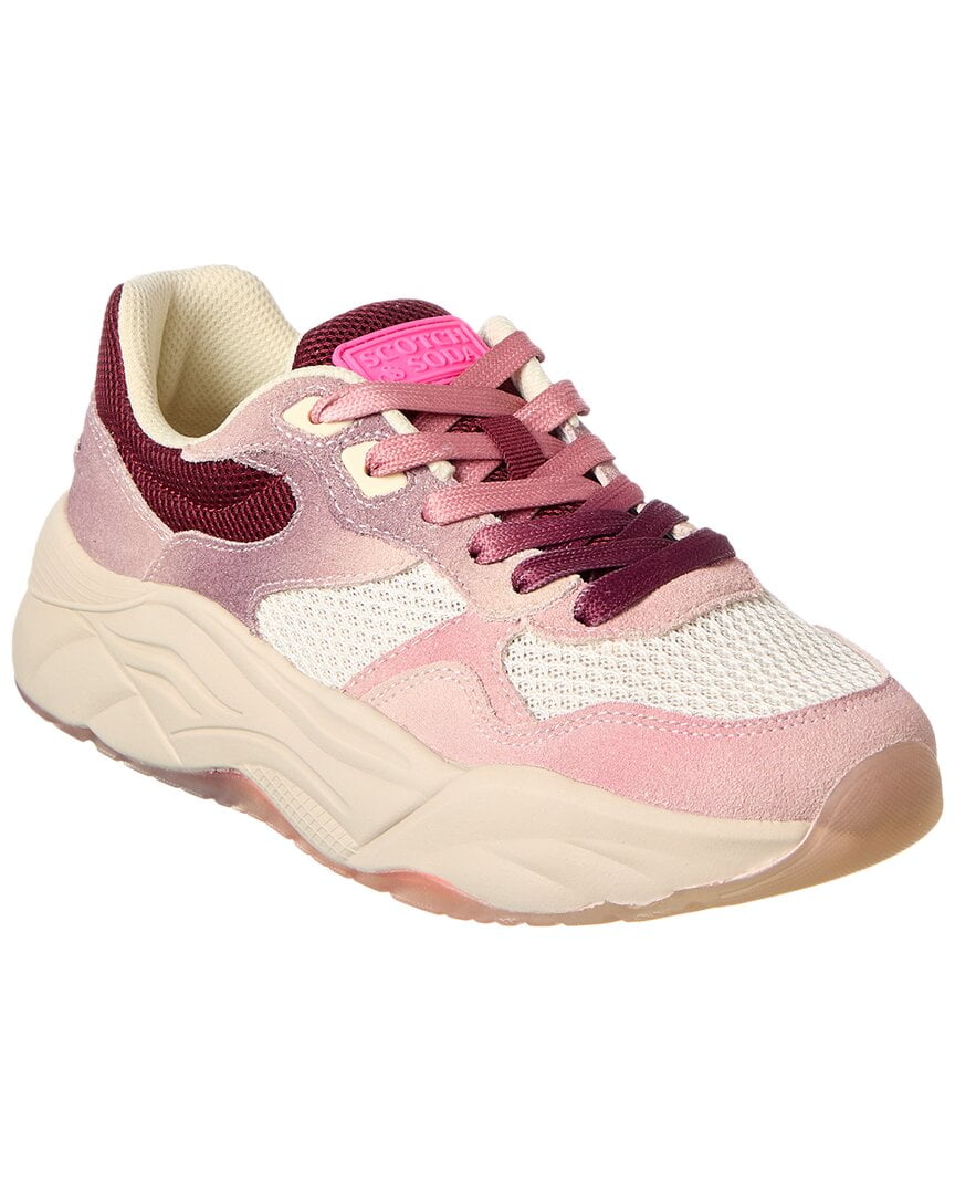 Scotch & Soda Celest chunky suède sneakers lichtblauw multi