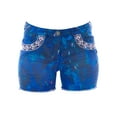 thumbnail image 1 of Scotch & Soda Maison Scotch Women's Printed Denim Shorts 26 Cobalt Blue, 1 of 2