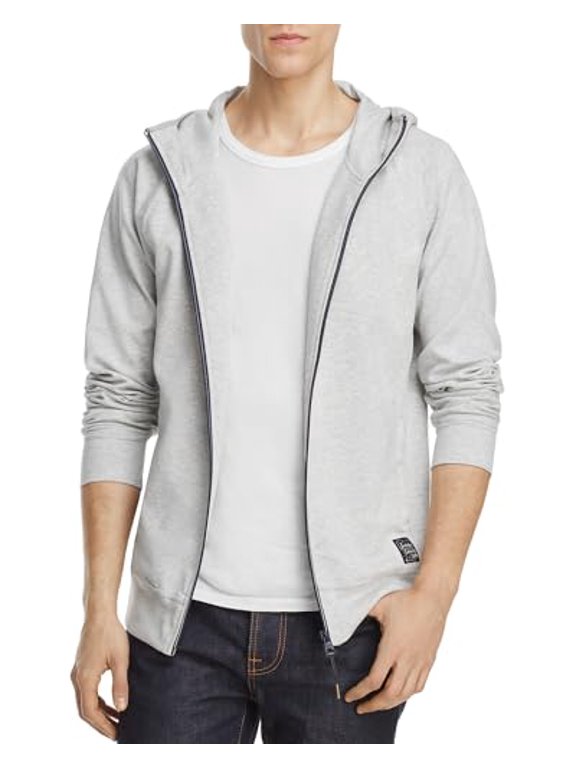 Men's Lightweight Neoprene Hooded Track Jacket, Grey Melange, X-Large
