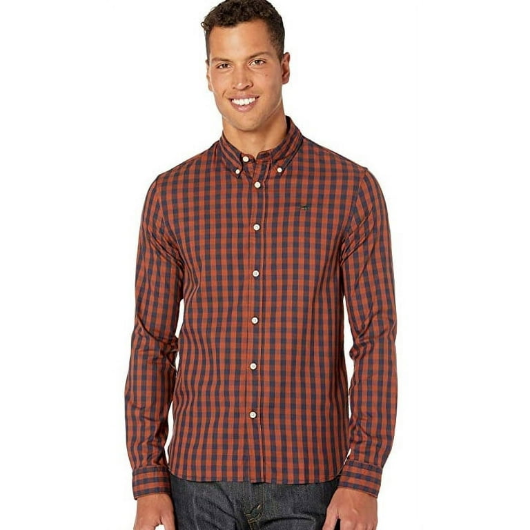 Scotch & Soda ORANGE Regular Fit Check Long Sleeve Shirt, US X-Large