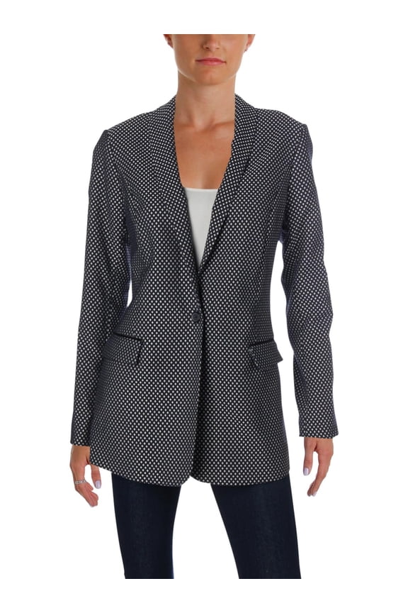 Womens Printed Long Sleeves One-Button Blazer