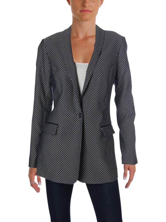 Womens Printed Long Sleeves One-Button Blazer