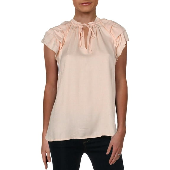 Scotch & Soda Womens Ruffled V-Neck Blouse