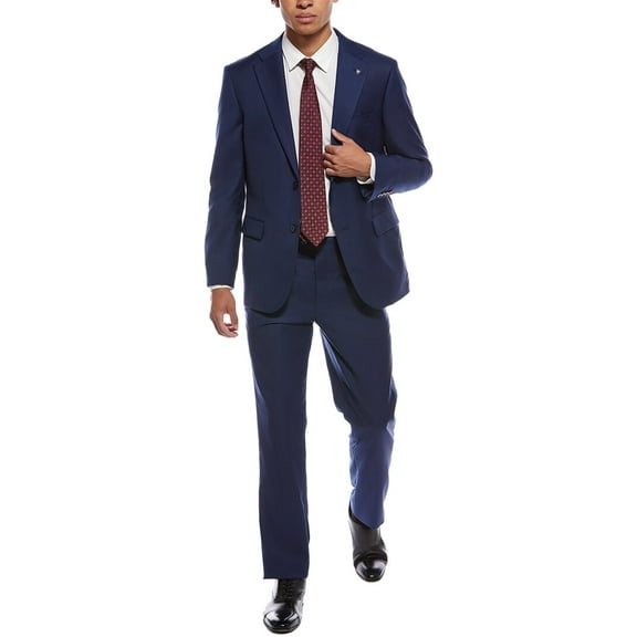 Scotch & Soda mens 2pc Suit with Flat Front Pant, 42R, Blue