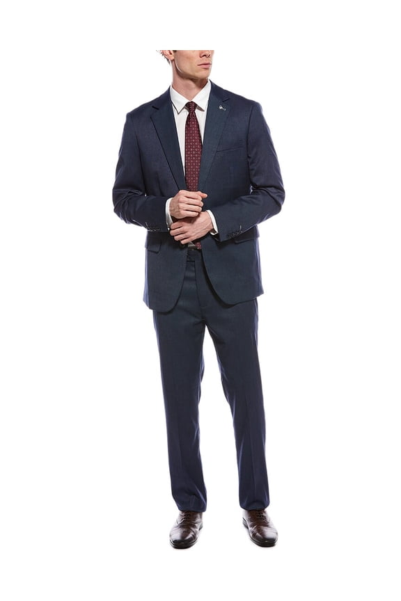 mens Birdseye Suit, 44R, Blue