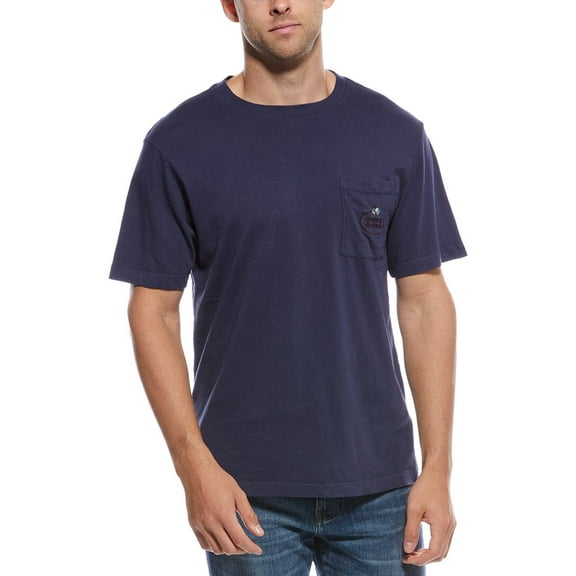 Scotch & Soda mens  Garment-Dyed Pocket T-Shirt, m, Blue