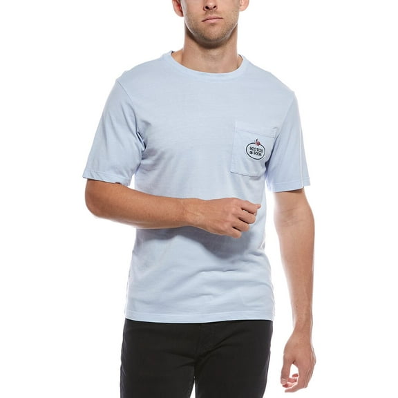 Scotch & Soda mens Garment-Dyed Pocket T-Shirt, m, Blue