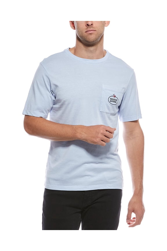 mens Garment-Dyed Pocket T-Shirt, m, Blue